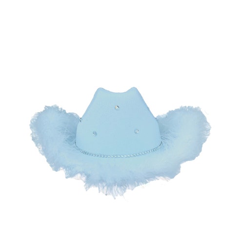 White Glitter Cowboy Hat With Rhinestone Band Etsy