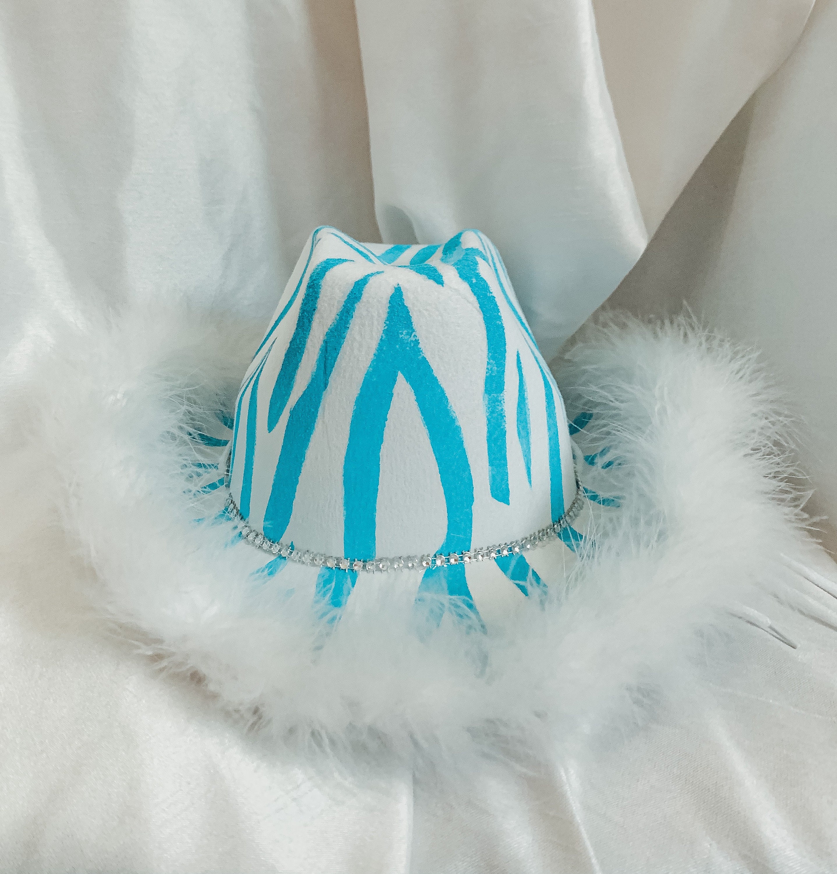 Zebra Print Cowboy Party Hat