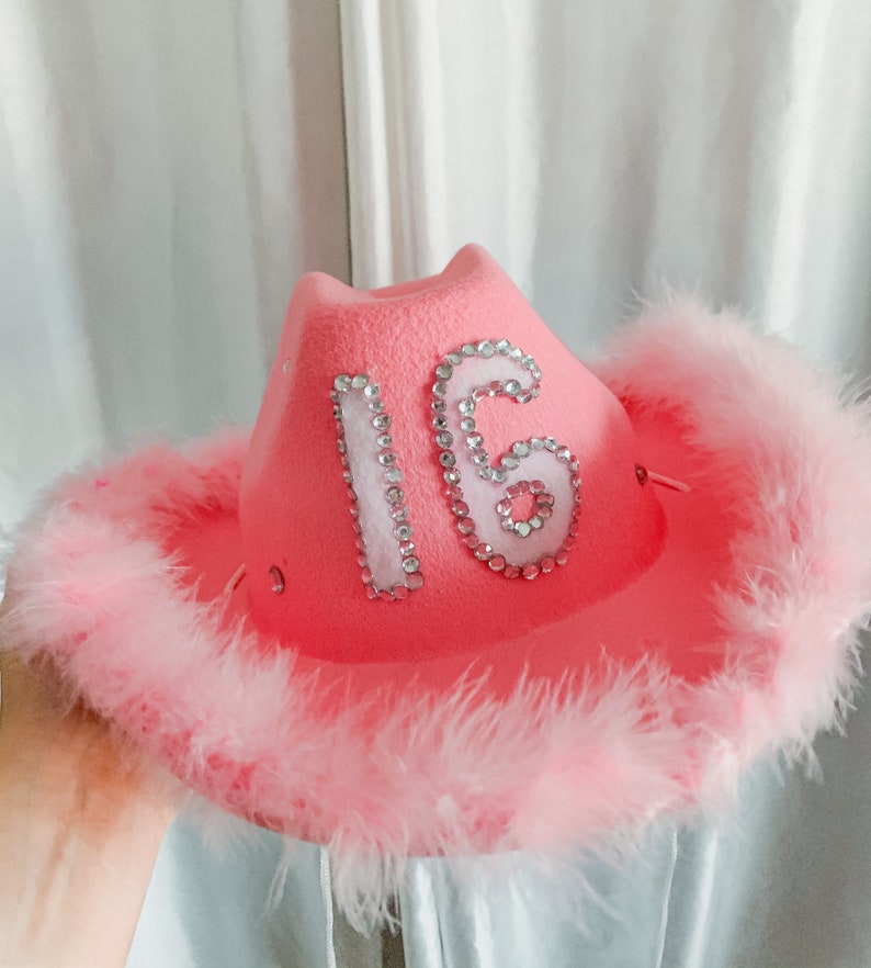 Sweet Birthday Pink Cowboy Party Hat Etsy