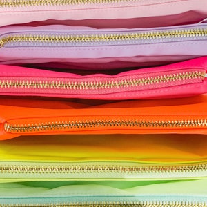 Nylon Makeup Bag Preppy Rainbow Pouch Chenille Letter Pouch Preppy Makeup Bag image 1