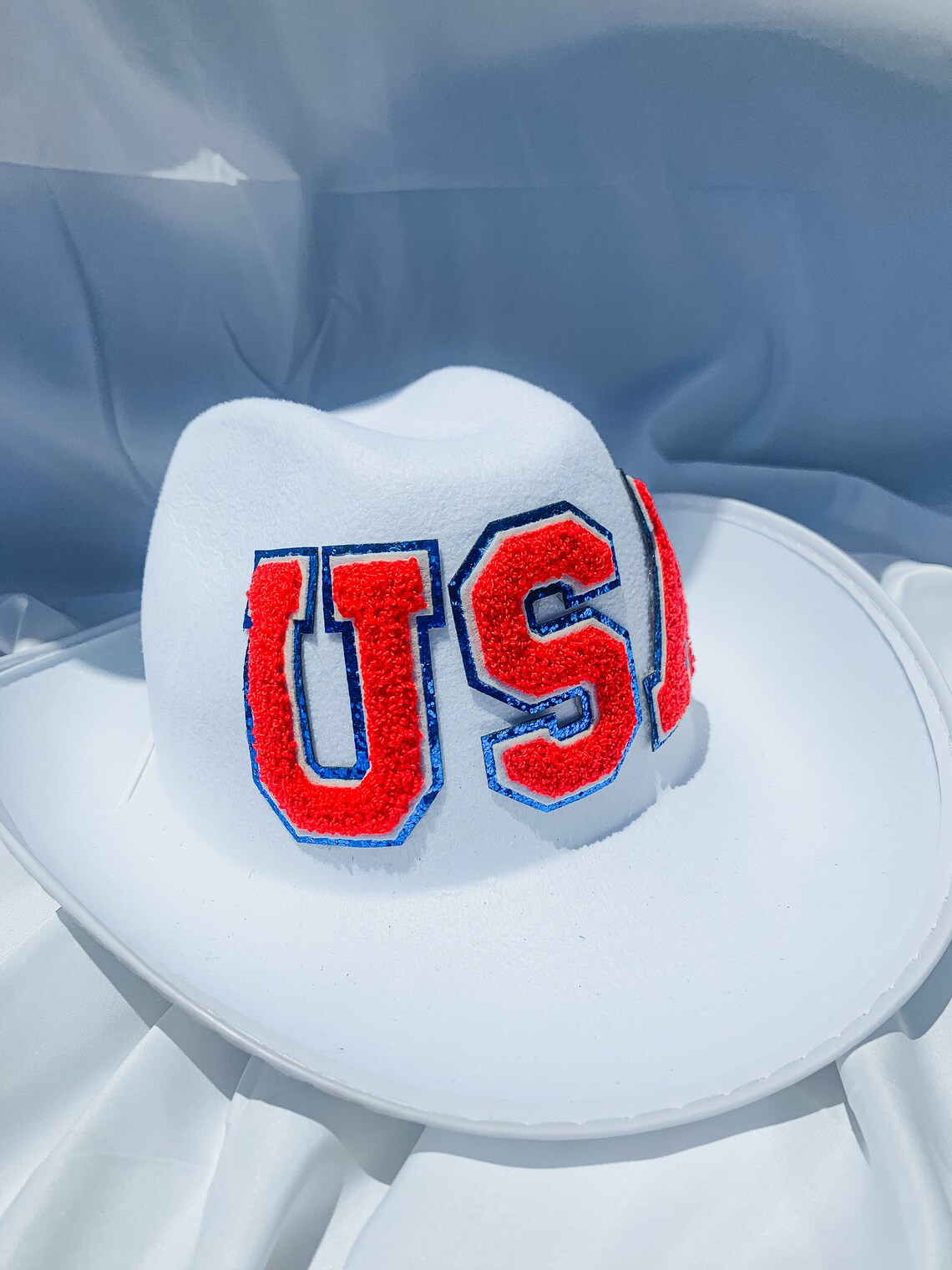 USA Cowgirl Hat Fourth of July Cowboy Hat Red White & Blue - Etsy