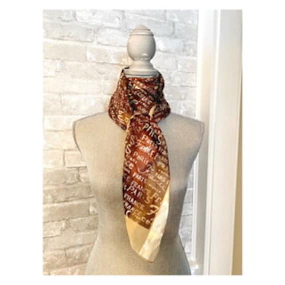 French Silky Scarf, Paris Scarf,