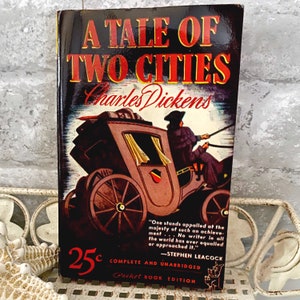 Charles Dickens Book, Vintage Books, vintage CHARLES DICKENS A tale of two cities