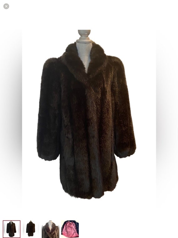 JORDACHE Vintage 90’s Brown Fur Jacket , Size 12 F