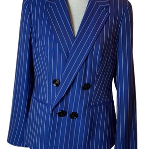 SALE! Suistudio Navy WOMENS Pinstripe Blazer Jacket l WOMENS Size 8 Blazer Coat