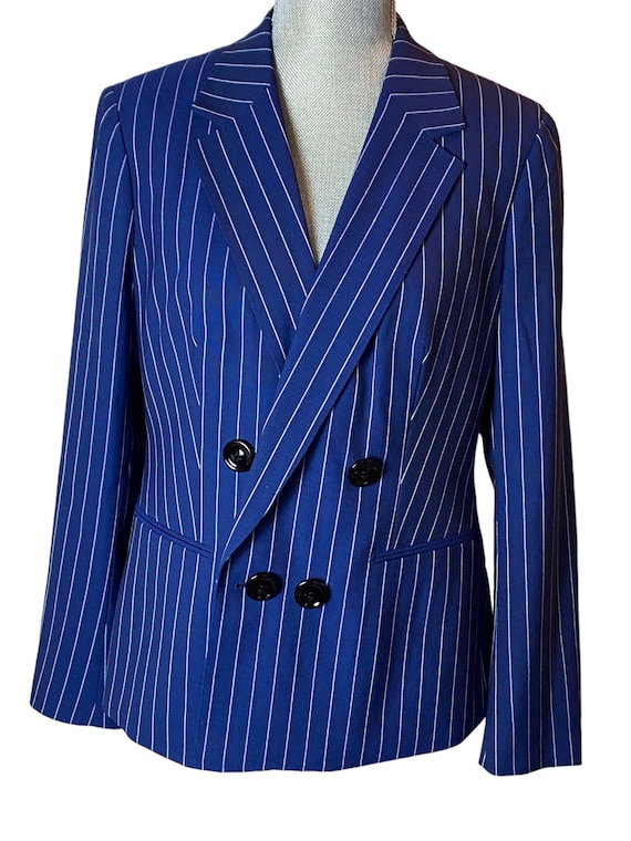 Suistudio Navy WOMENS Pinstripe Blazer Jacket l WO