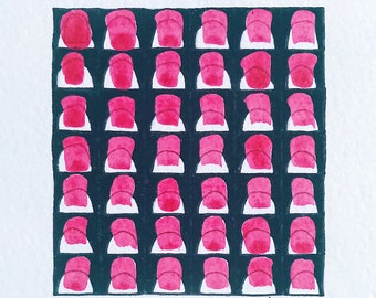 Dibujo pequeño original: Pintura de todas mis uñas rojas