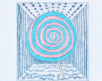 Dibujo pequeño original: Lollipop de aislamiento