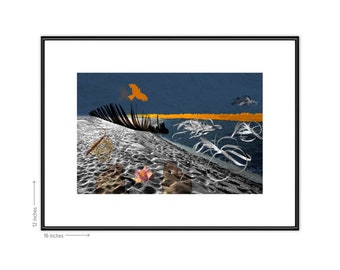 Confusión en Japón - Impresión enmarcada en papel metálico con estera blanca (solo EE. UU.)