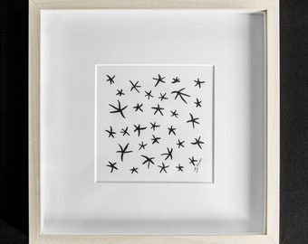 Dibujo de tinta original: Sé que las estrellas están ahí fuera