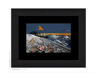 Confusión en Japón - Impresión enmarcada en papel metálico con tapete negro (solo EE. UU.)