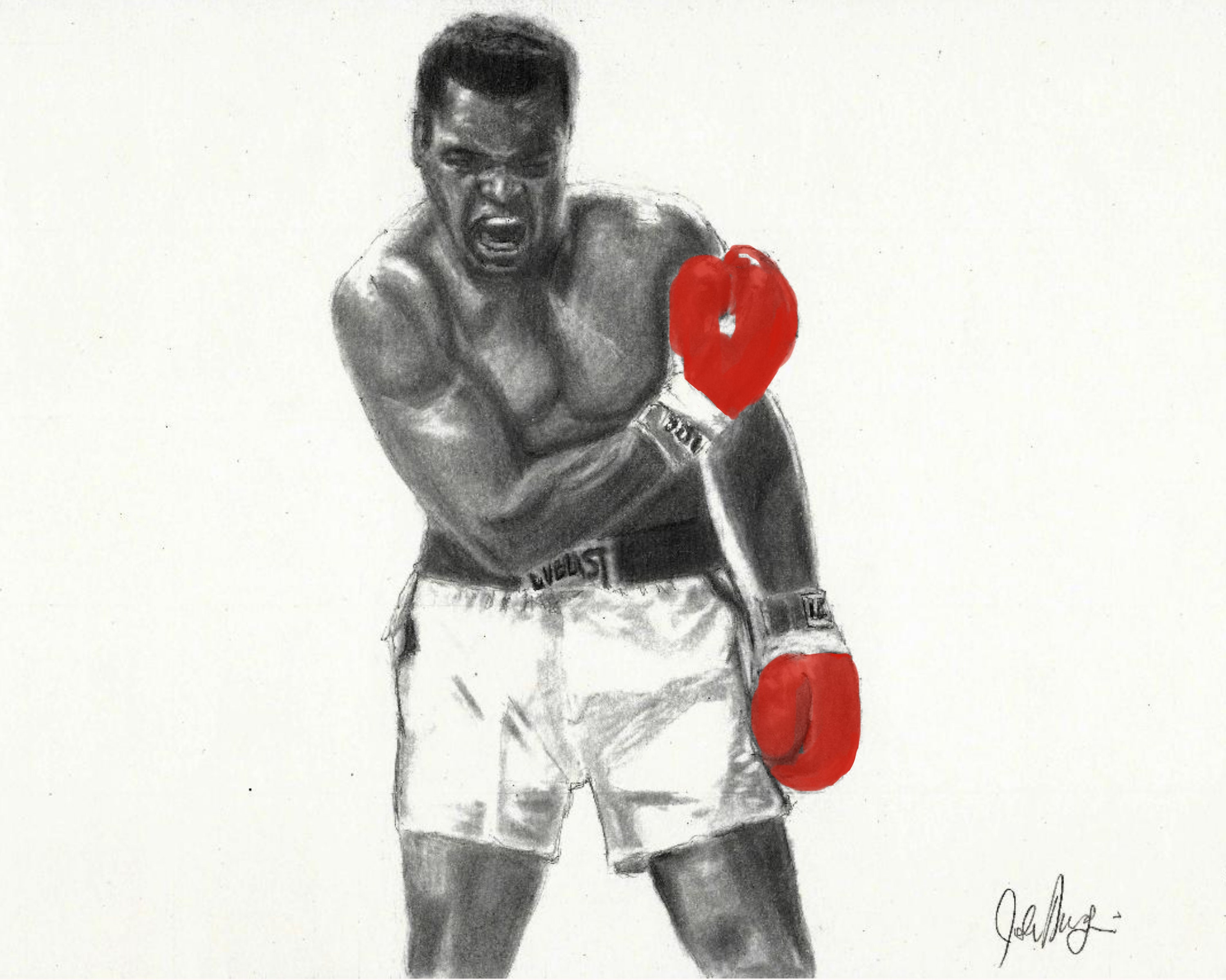 Muhammad Ali 8x10 Graphite Pencil Drawing print