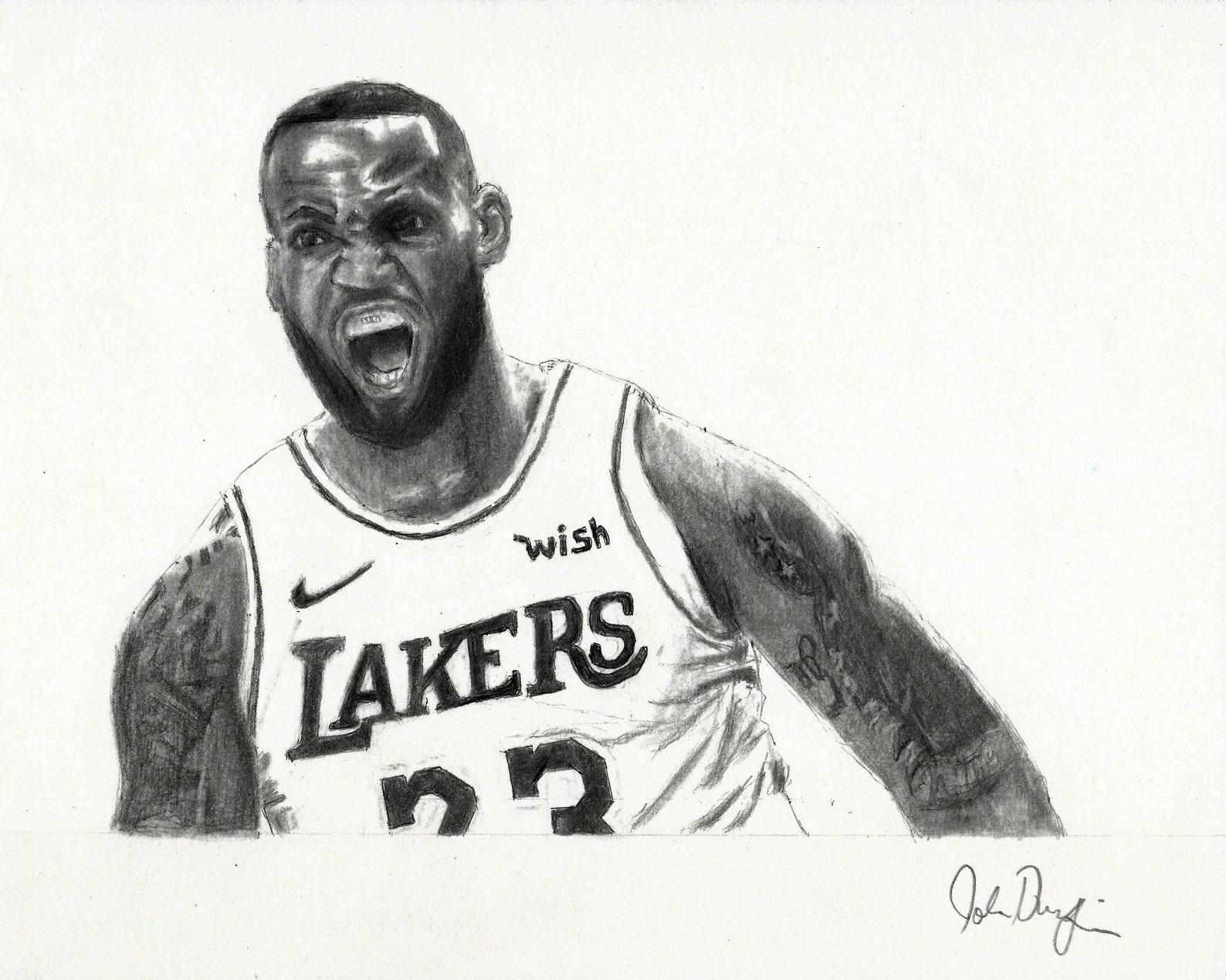 Lebron James Drawing 8x10 Pencil Drawing print Etsy Australia
