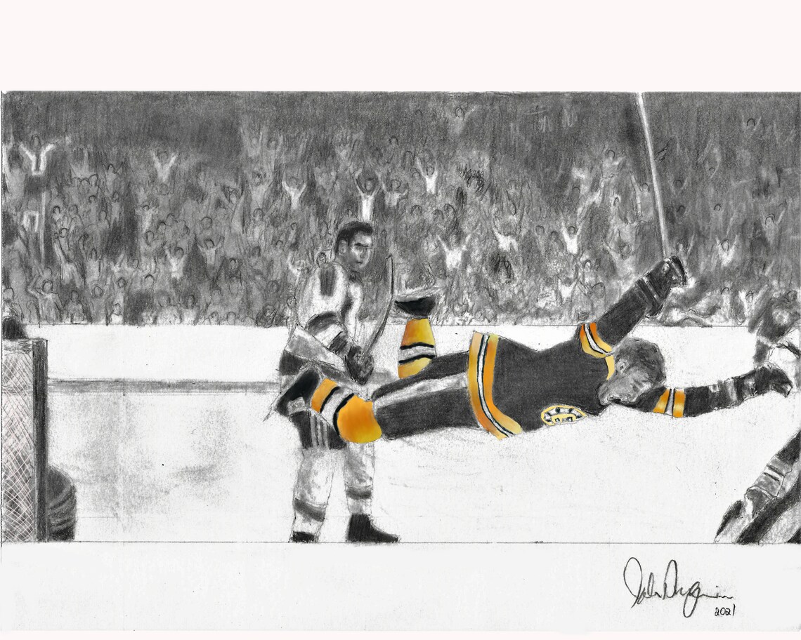 Bobby Orr 8x10 pencil drawing print | Etsy