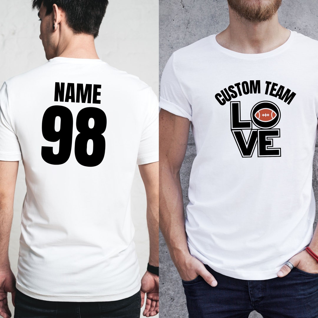 Custom Football Team Shirt Personalized Number Name Team Footbal Tee