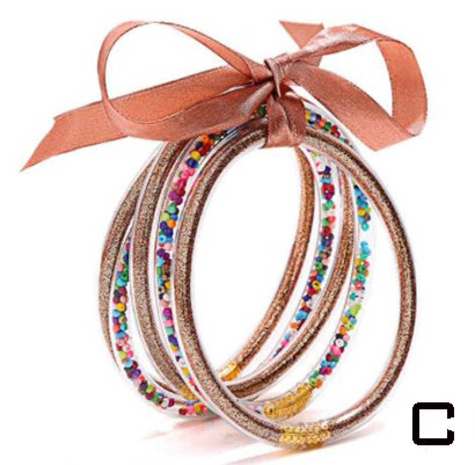 Jelly Bangle Bracelets Glitter Filled Stardust Silicone Circle Etsy