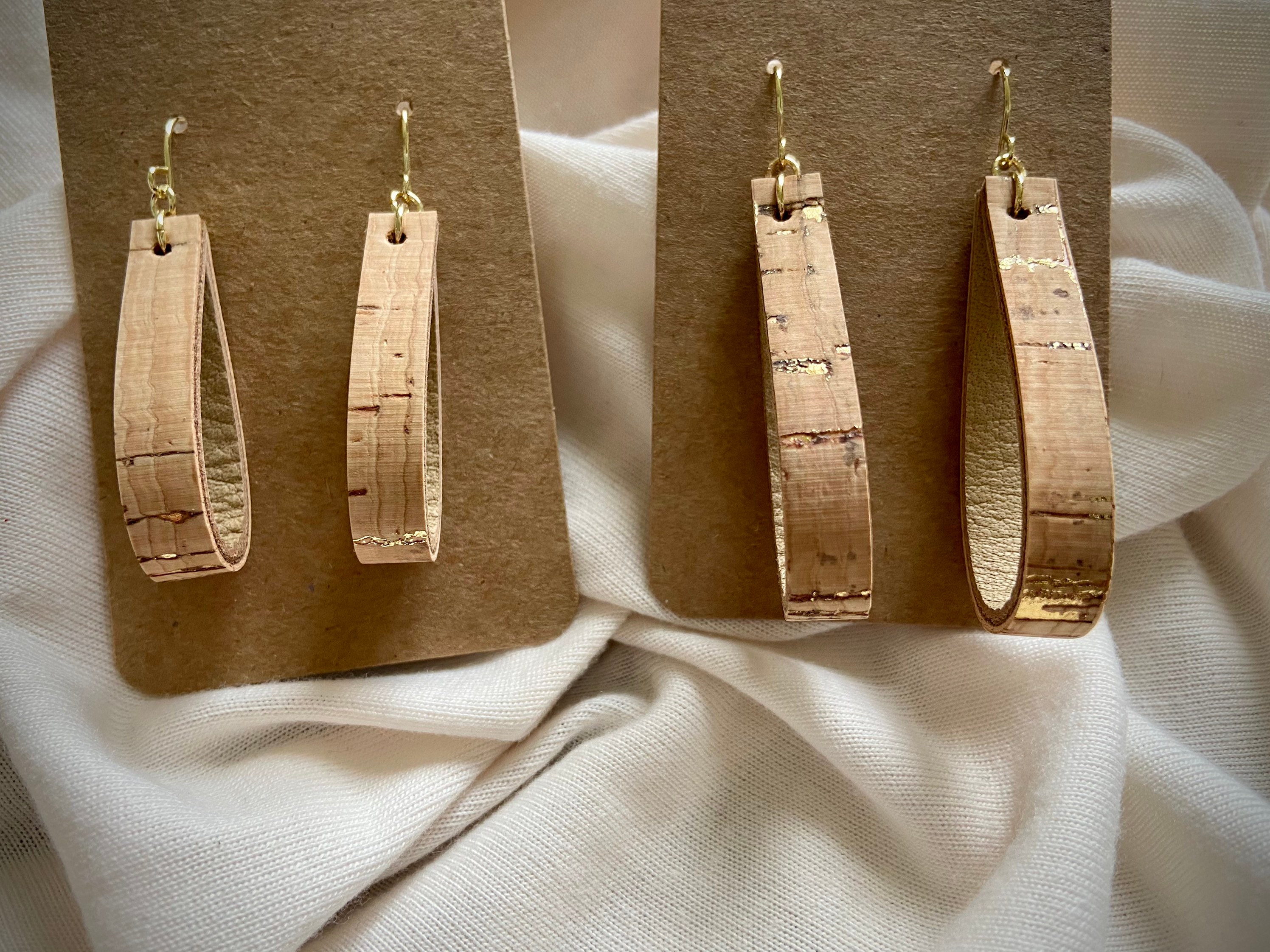 Cork Earrings Dangle Earrings Leather Cork Earrings Etsy UK