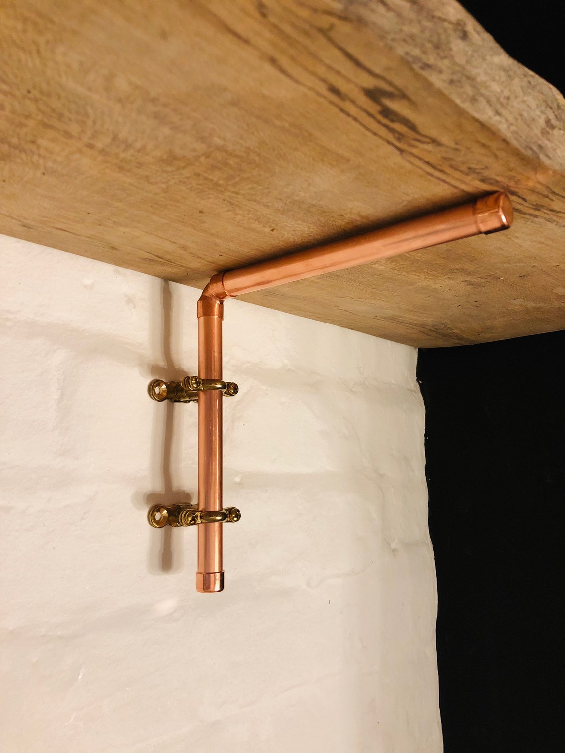 Pair of Copper Pipe Brackets Shelf Brackets Regular Small Etsy UK