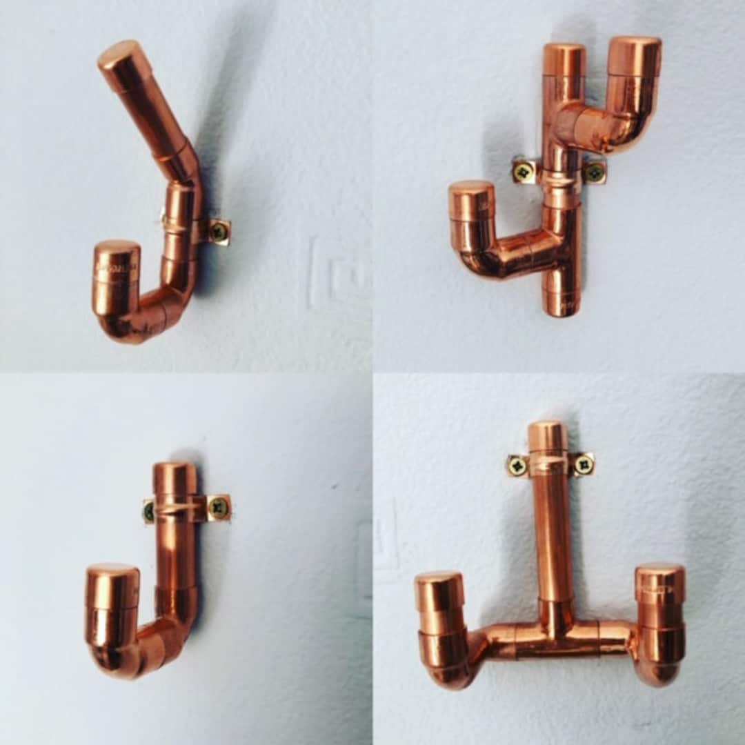 Copper Pipe Coat Hooks Towel Hooks Hangers Etsy