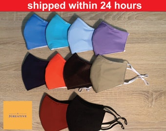 High Quality Face Masks | Colorful | Washable/Reusable | Nose Wire | 100% Cotton | Polyester | Adjustable Ear Loop | 4 LAYER PROTECTION