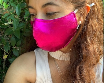 Masque facial Shinny | | lavables et réutilisables Filtre | | de fil de nez | 100% Coton Polyester Sport| Boucle d’oreille réglable | Unisexe