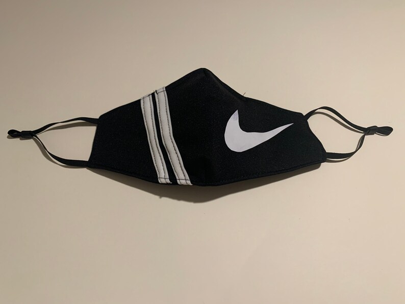 Nike Inspired Face Mask Black Washable and Reusable Filter Nose Wire