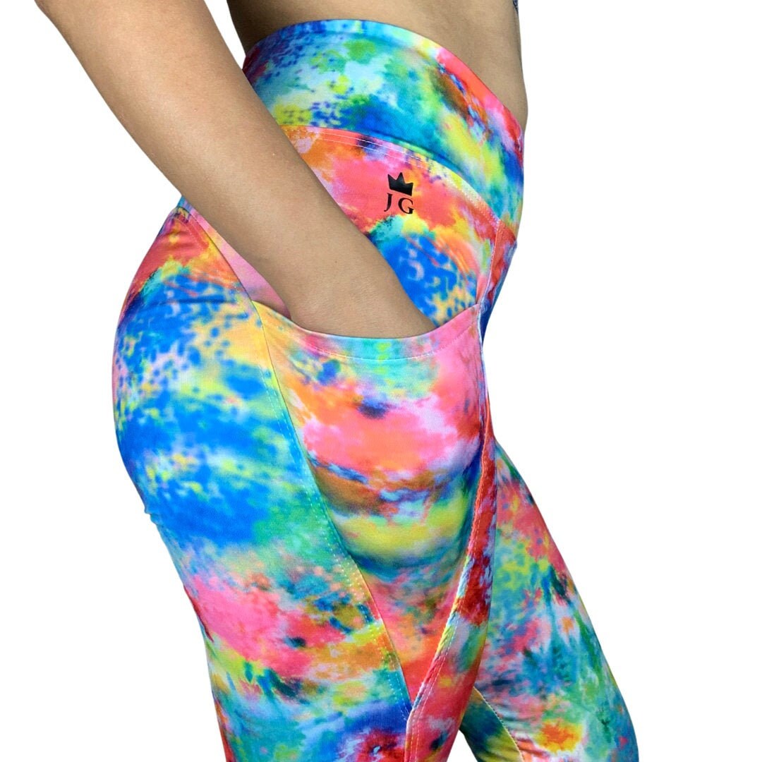 Rainbow Tie Dye High Waisted Booty 