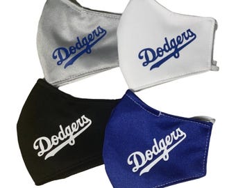 Dodgers Inspired High Quality Face Masks | Washable/Reusable | Filter | Nose Wire | 100% Cotton | Polyester| Adjustable Ear Loop | 4 LAYER