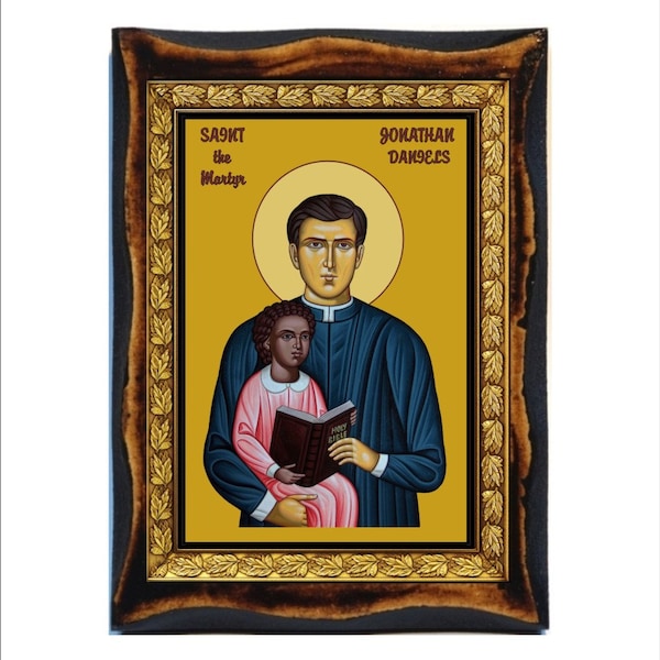 Jonathan Daniels - Saint Jonathan Daniels - Jonathan Myrick Daniels Handmade Wood Icon on plaque Roman Catholic,Home Decor Wall,Altar