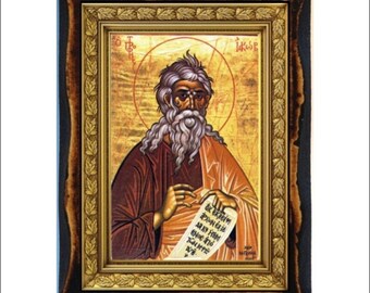 Jacob , hijo de Isaac, hijo de Abraham Profeta icono de madera hecha a mano en placa judaísmo, armenio, católico, ortodoxo, Islam