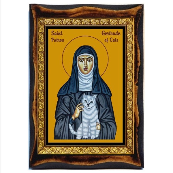 Saint Gertrude of Nivelles - Sainte Gertrude - Santa Gertrude - Sankt Gertrud - Gertrude the Patron of Cats - Santa Gertrude di Nivelles