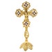 Golden Altar Cross - Cross of Blessing - Cross of Sanctification - Old Gold Plated Altar - Table Standing Gold Cross - Altar Cross 