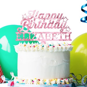 Personalized Acrylic Birthday Cake Topper with Keepsake Stand