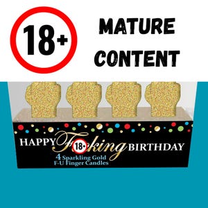 Happy F**King Birthday Decorations/ Middle Finger/Flippin the Bird/ Adult Birthday Party Decorations/ Party Plates/ Candles/Party Napkins