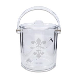 Custom Engraved Acrylic Ice Bucket with Lid & Tongs