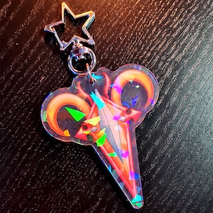 Aries Keychain – Holographic Acrylic Zodiac Gift – Star Sign Keyring UK 2025 | Fantasy Item Style |Unique Charm Keyring