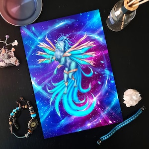 Kitsune Art Print – ‘Cynaphine’ Japanese Fox Spirit | Fantasy Wall Decor | Mythical Creature Gift