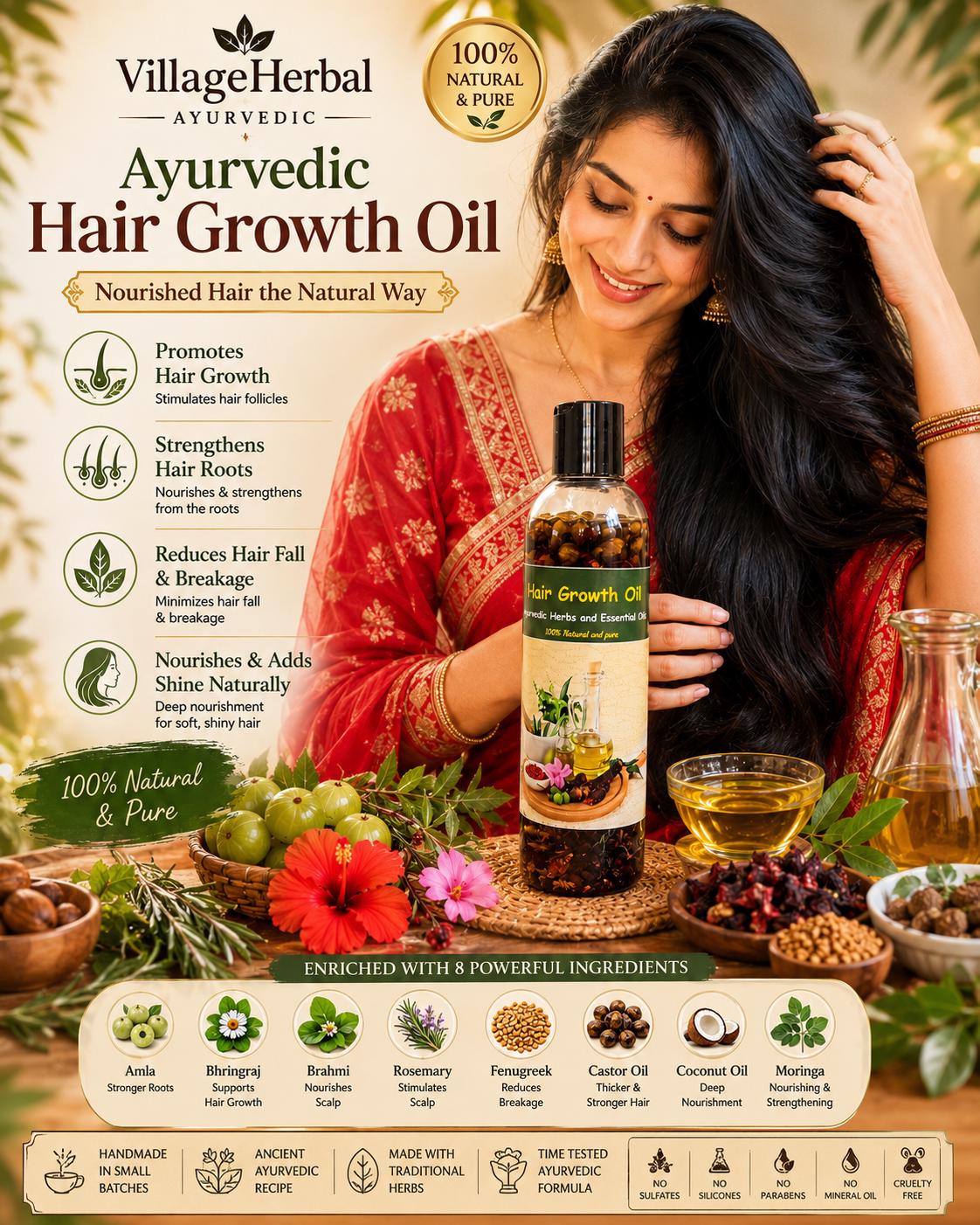 Ayurvedic Hair Growth Oil: Natural Herbal Formula for Stronger Hair