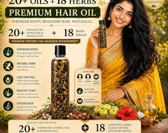 Ayurvedisches Haaröl: 20+ Öle, 18 Wachstumskräuter