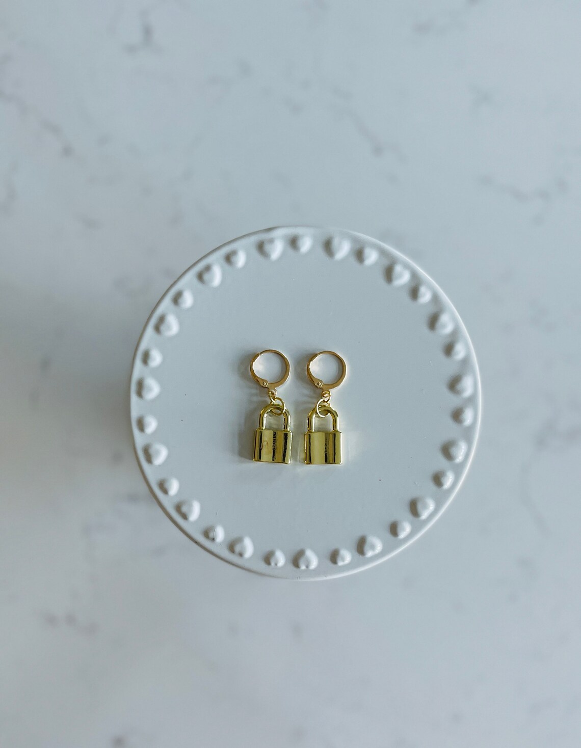 Lock Earrings Gold Lock Earrings Silver Lock Earrings Lock Etsy
