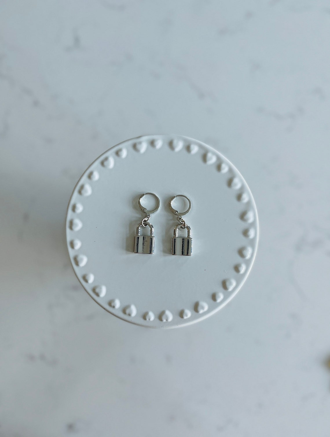 Lock Earrings Gold Lock Earrings Silver Lock Earrings Lock Etsy