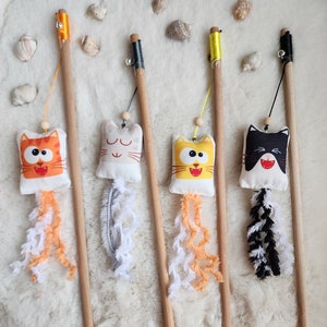 Cat toys, cat fishing rod ,handmade cat wand,