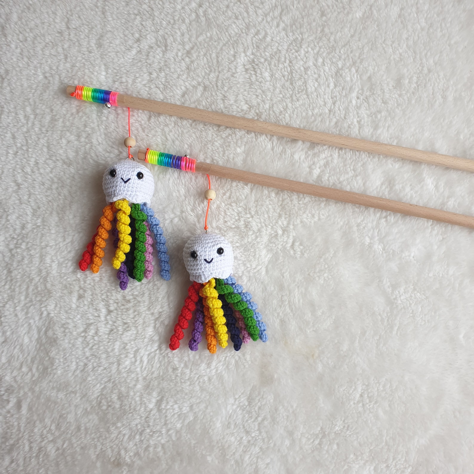 Octopus Fishing Rod Rainbow Fishing Rod Cat Wand Fishing Etsy