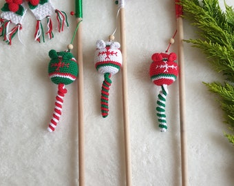 Christmas mouse fishing rod, Cute cat teaser, christmas cat toy, Fishing Pole for Cats, cat fishing, Catnip cat toy, catnip toys,mouse toy