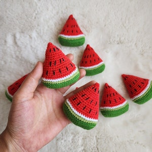 Watermelon Catnip Toy: Crochet Kitten Toy, watermelon cat toy, catnip cat toy, kitten toy, cat toys