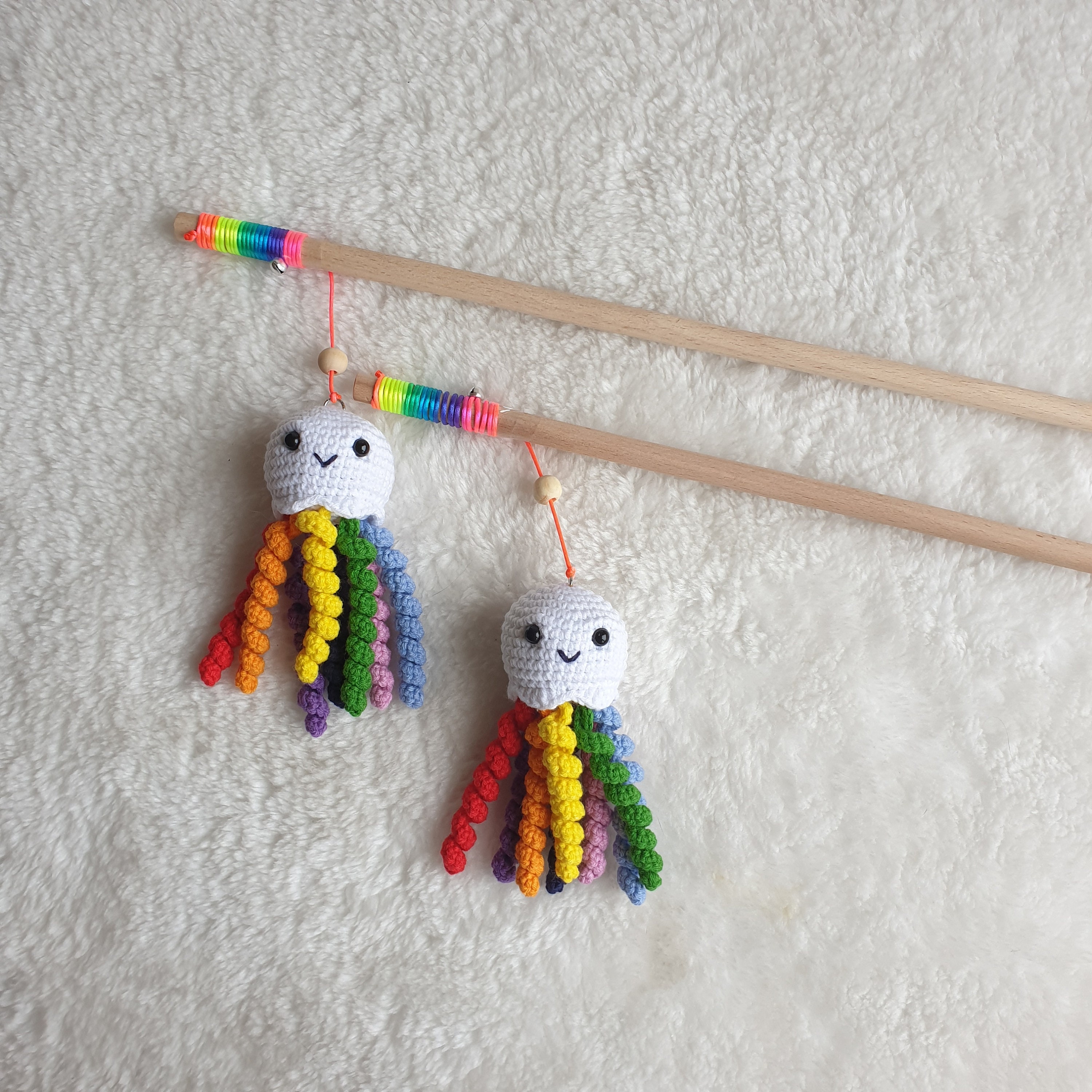 Octopus Fishing Rod Rainbow Fishing Rod Cat Wand Fishing Etsy