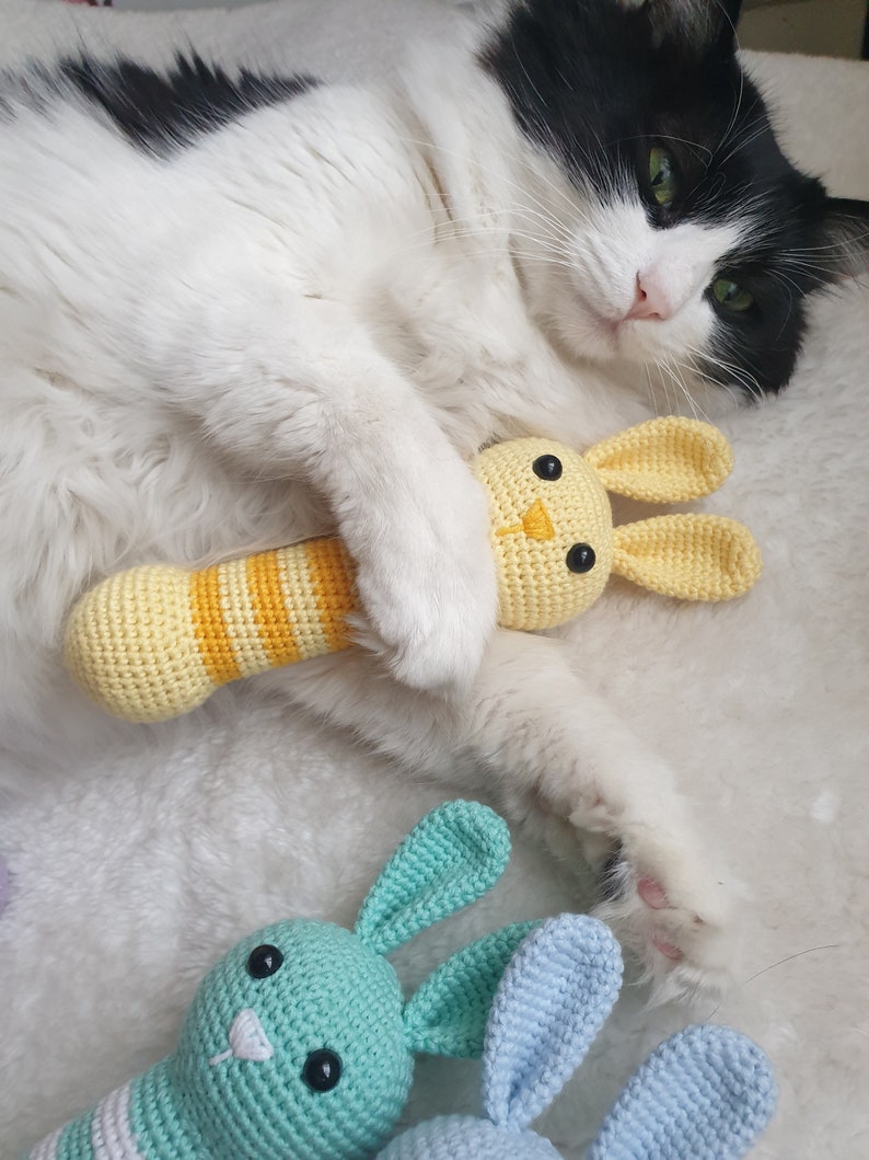 Crochet Rabbit Cat Toy: Easter Bunny Kicker With Catnip - Etsy