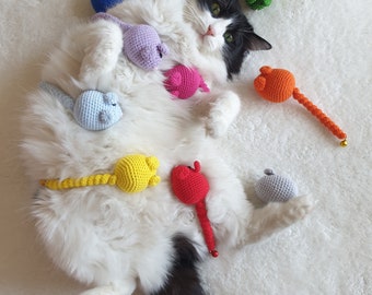 猫用マウスのおもちゃ、マウスのおもちゃ、マルチカラーオプション、キャットニップマウス、シルバーバイン猫用おもちゃ、猫用ギフト、ガラガラ猫用マウス