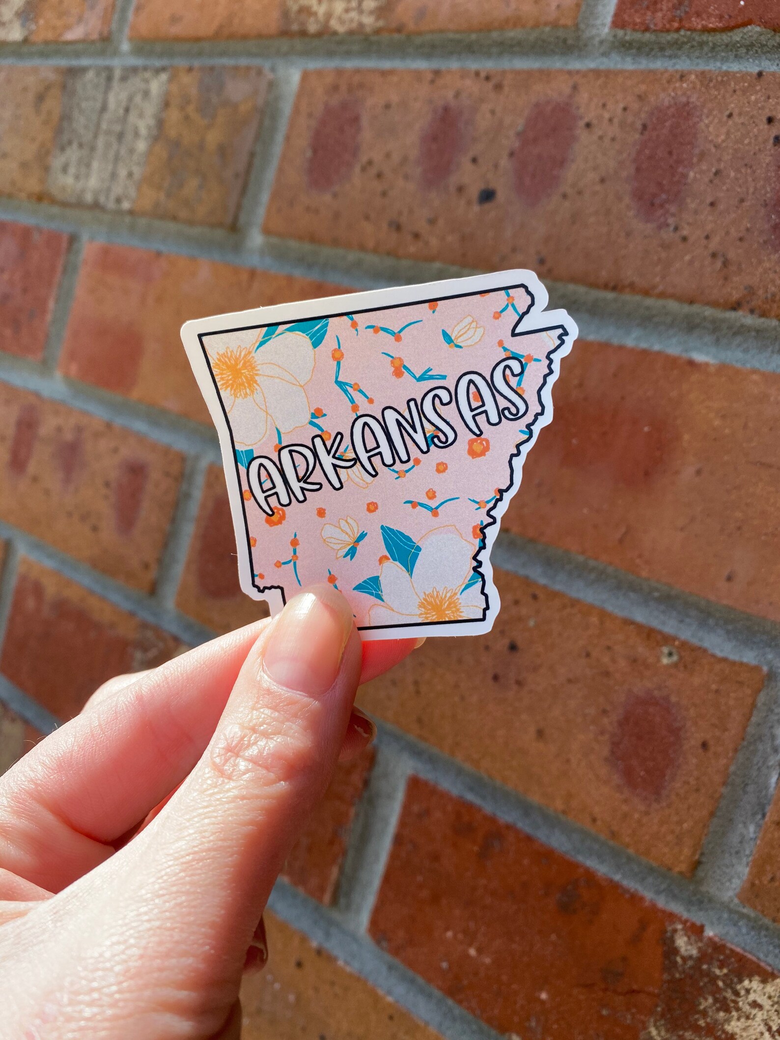 Floral Arkansas State Sticker // Arkansas Sticker Etsy