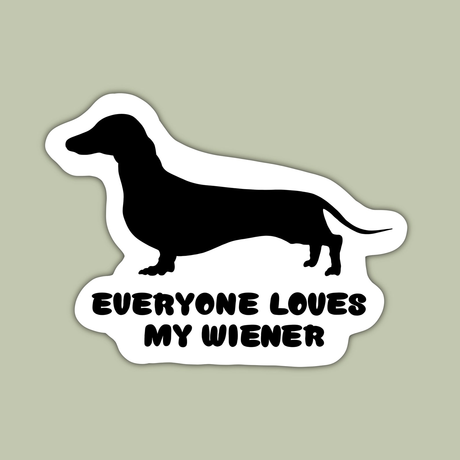 Honk If You Like Wieners Sticker- 5" Decal {WHITE}- Wiener Dog Stickers